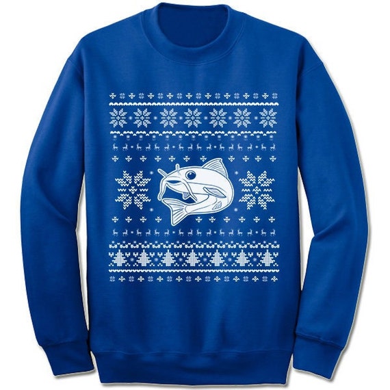 Catfish Christmas Sweater Sweatshirt. Ugly Xmas Sweater. Fish Owner  Sweater. Pet Fish Sweatshirt. 