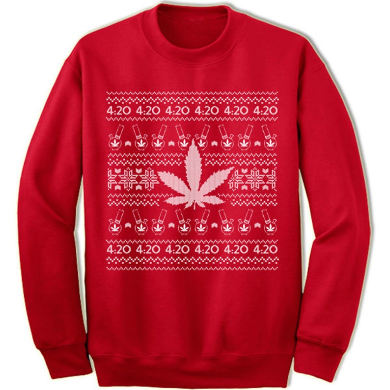 Download 4:20 Weed Marijuana Ugly Christmas Sweater Sweatshirt for ...