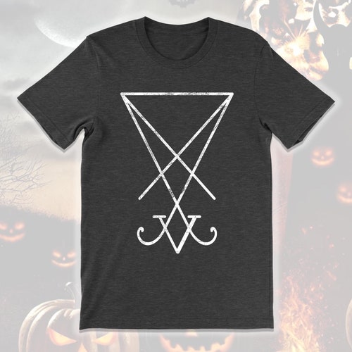 Sigil of Lucifer Shirt, Satanic Occult TShirt, Demonic Witchcraft Shirts, Lucifer Shirt, Death Metal Tee, Goat Skull Shirts, Occult Clothing