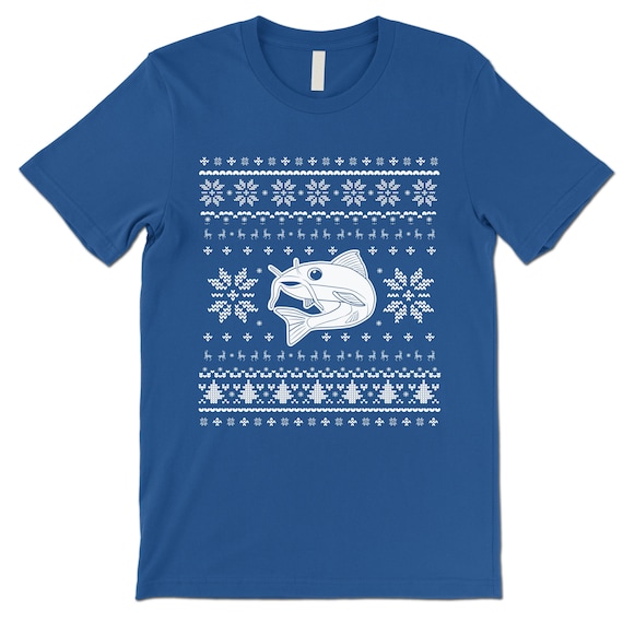 Catfish Christmas Shirt. Ugly Xmas T Shirts. Fish Owner Gift Idea