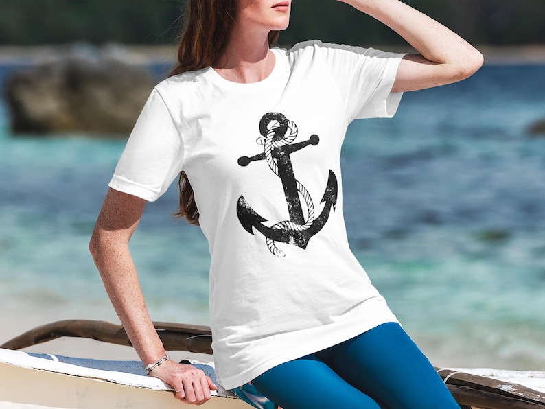 Anchor Shirt, Nautical Shirt for Men and Women, Anchor Graphic Tee, Maritime Themed Shirt, Sea Lover Gift, Coastal Style Shirt image 4