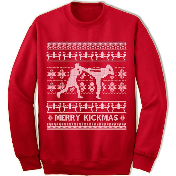 Kickboxing MMA Ugly Christmas Sweater Sweatshirt. Muay Thai Ugly Christmas Gift for Men and Women. Kickboxing Christmas Gift. Etsy Ireland