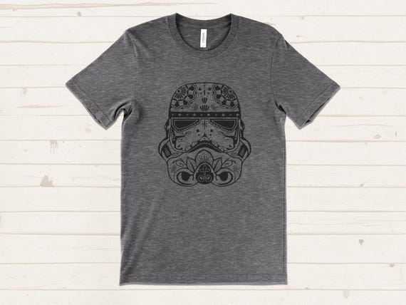 Sugar Skull Stormtrooper Shirt, Geek Calavera Tee, Funny Helmet T