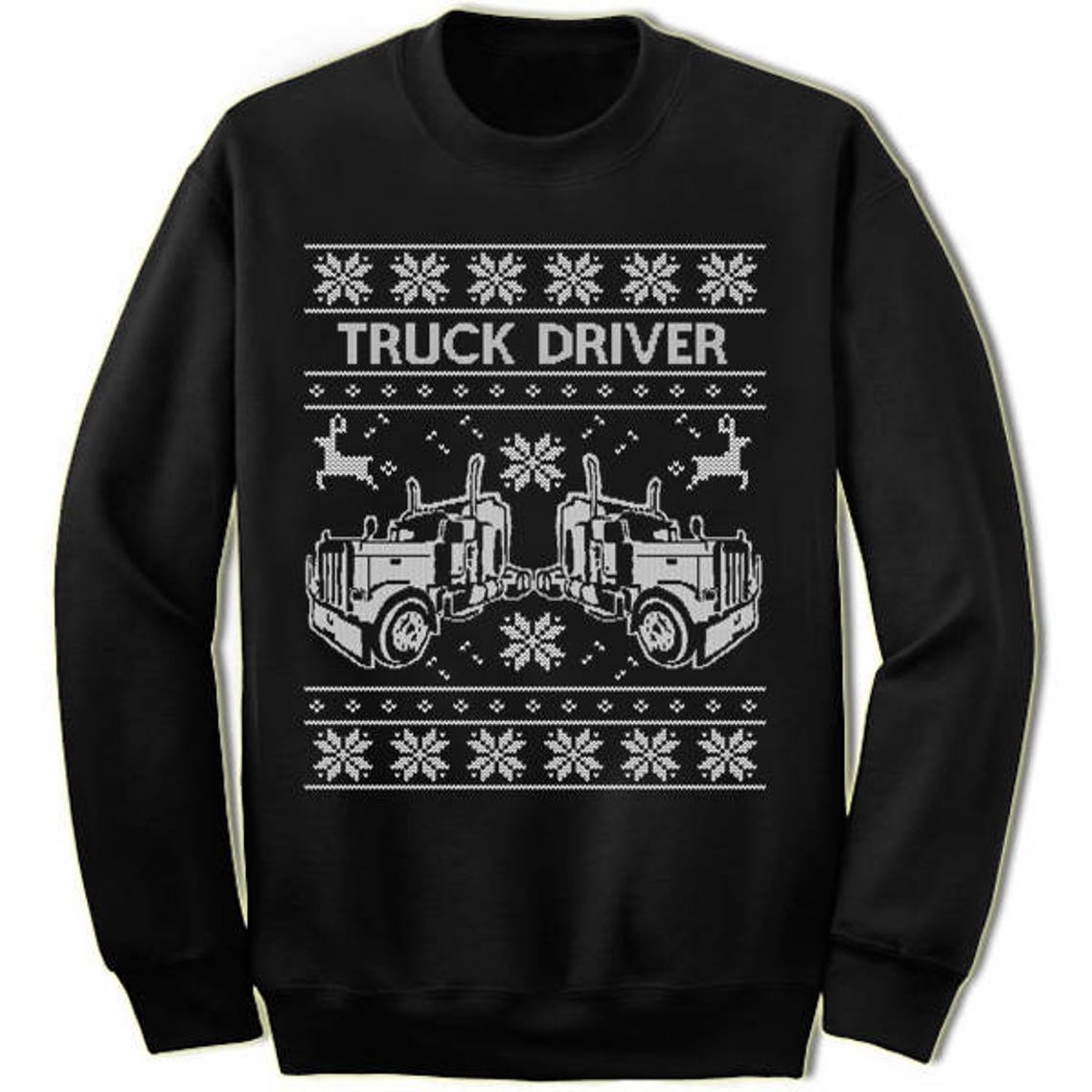 Truck Driver Christmas Sweater. Truck Driver Sweatshirt for Etsy