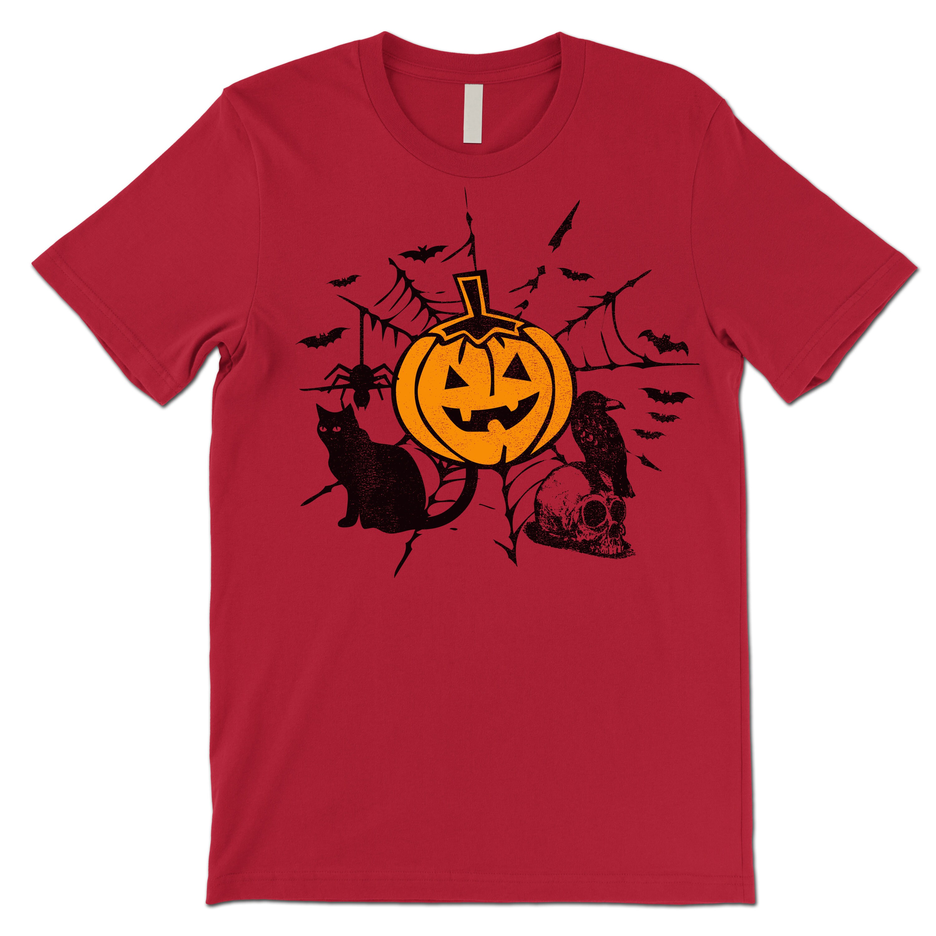 Halloween T-Shirt Pumpkin Witch Black Cat Crow T Shirt. | Etsy