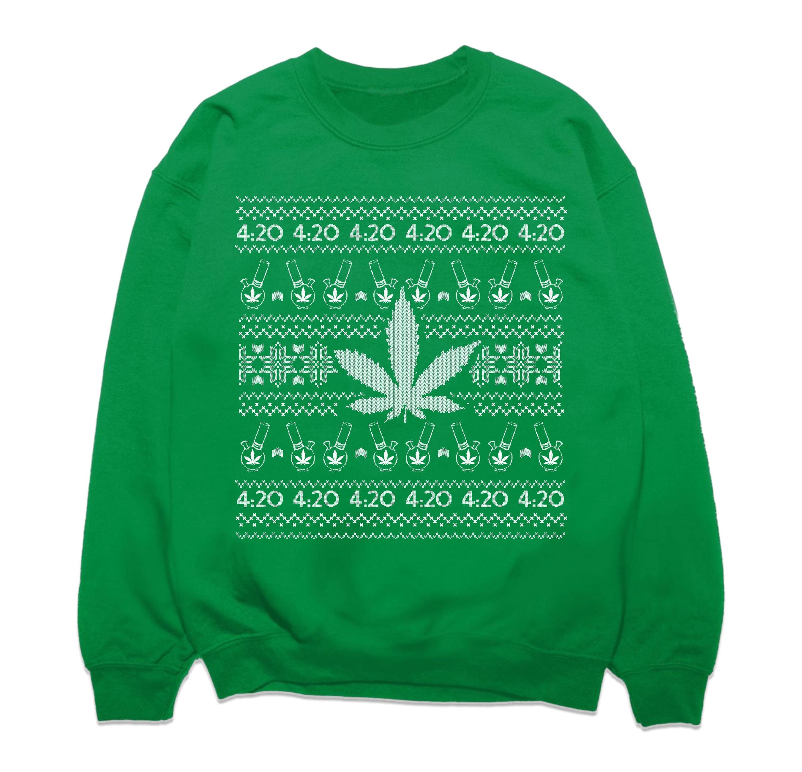 Marijuana christmas sweater 2025