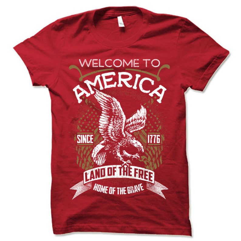 America Tshirt. USA Shirt. Cool Patriotic Tshirt. Land of Etsy