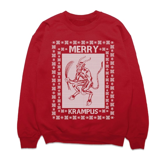 Merry Krampus Christmas Sweatshirt, Krampus Sweater for Men and Women, Funny Tacky Christmas Sweater, Fun Christmas Gift Ideas