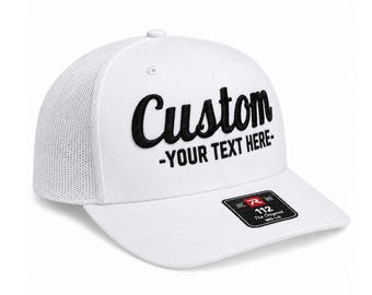 Custom Text Embroidered Hat, Personalized Richardson 112 Trucker Cap, Custom Name Snapback, Business Team Gift, No Minimum