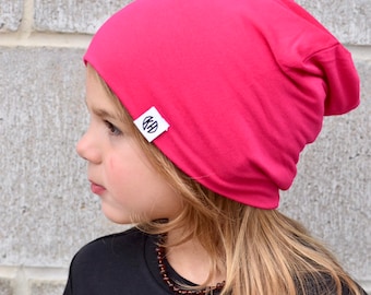 Hot pink beanie/ baby boy slouchy beanie/ toddler beanie/ girl beanie/ pink hat/ newborn beanie/