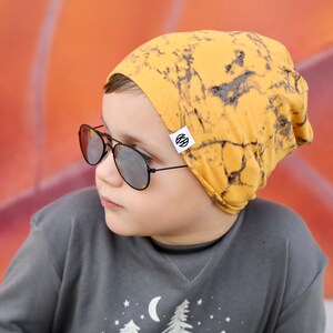 Mustard marble beanie/ Boy boy slouchy beanie/ baby slouchy beanie/ slouchy beanie/ toddler beanie/ hipster hat/ kids slouchy beanie/ image 4