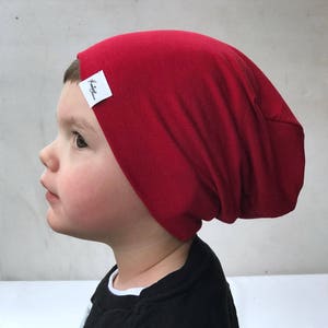 Baby red beanie/ baby slouchy beanie/ hipster hat/ hipster baby clothes/ kids valentines/ baby boy/ toddler clothes/ boy slouchy beanie/ image 6