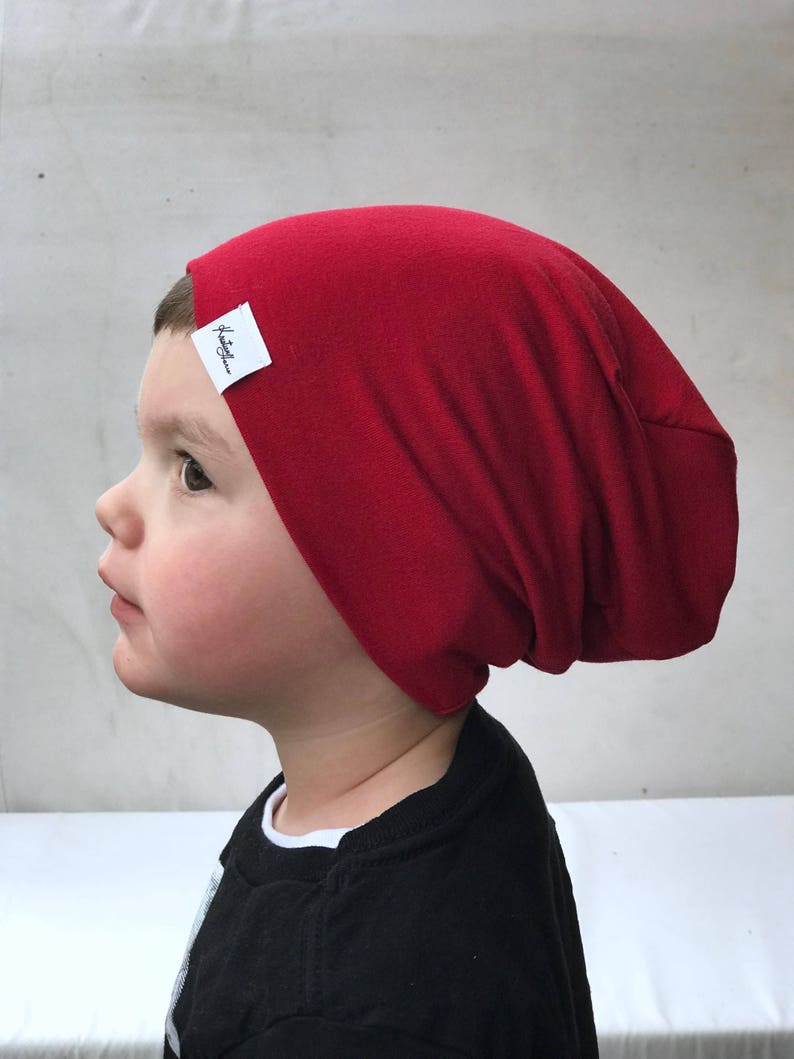 Baby red beanie/ baby slouchy beanie/ hipster hat/ hipster baby clothes/ kids valentines/ baby boy/ toddler clothes/ boy slouchy beanie/ image 6