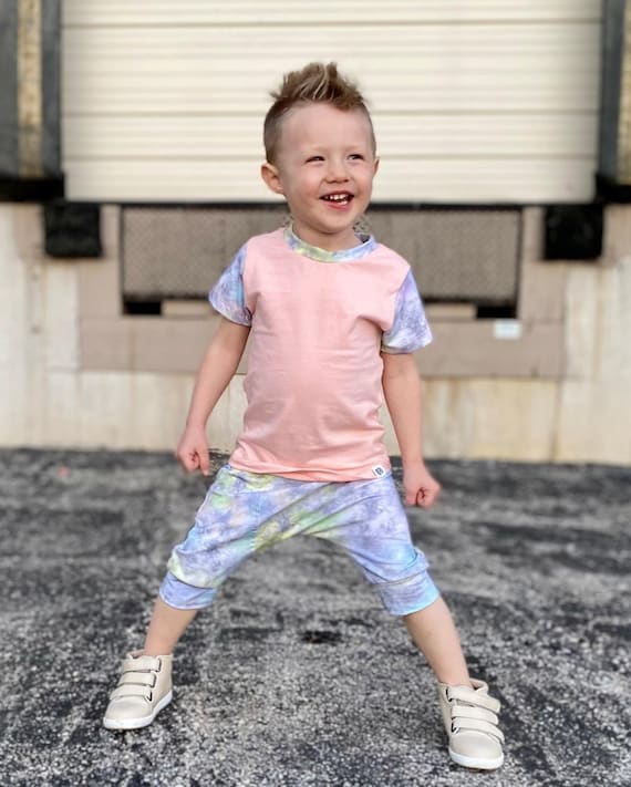 T-shirt lavaggio acido pastello/Top per bambini/T-shirt street