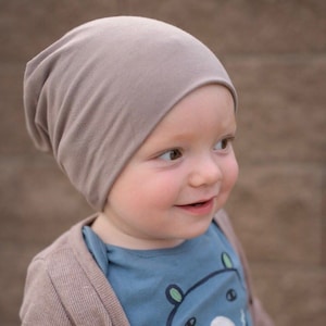 Tan slouchy beanie/ Taupe beanie/ baby boy clothes/ kids fashion/ toddler fashion/ girl beanie/ baby hat/ baby boy slouchy beanie/