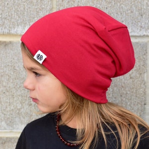 Baby red beanie/ baby slouchy beanie/ hipster hat/ hipster baby clothes/ kids valentines/ baby boy/ toddler clothes/ boy slouchy beanie/ image 1