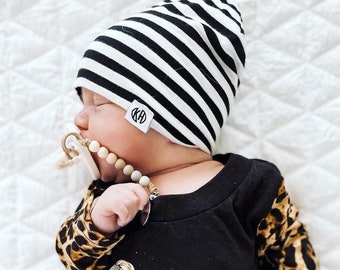 Boy slouchy beanie/ slouchy knit hat/ baby slouchy beanie/ black and white hipster beanie/ toddler boy slouchy beanie/ slouchy beanie/