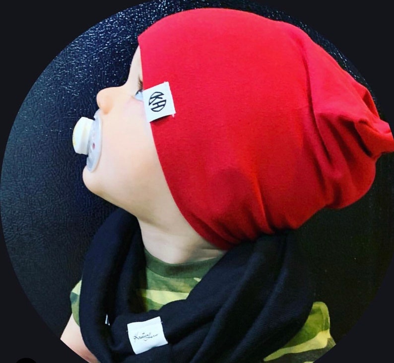 Baby red beanie/ baby slouchy beanie/ hipster hat/ hipster baby clothes/ kids valentines/ baby boy/ toddler clothes/ boy slouchy beanie/ image 5