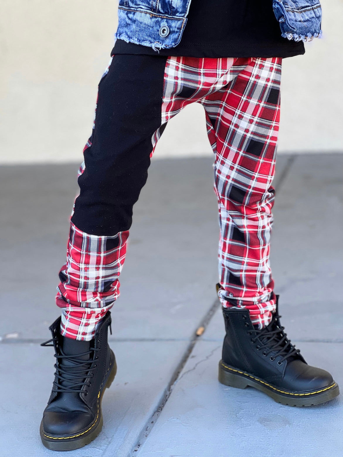 Red plaid joggers clearance mens