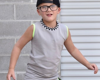 Kid top/ street style tank/ boy tank/ girl tank/ hipster/ grey shirt/ toddler clothes/ kid clothes/ summer clothes/