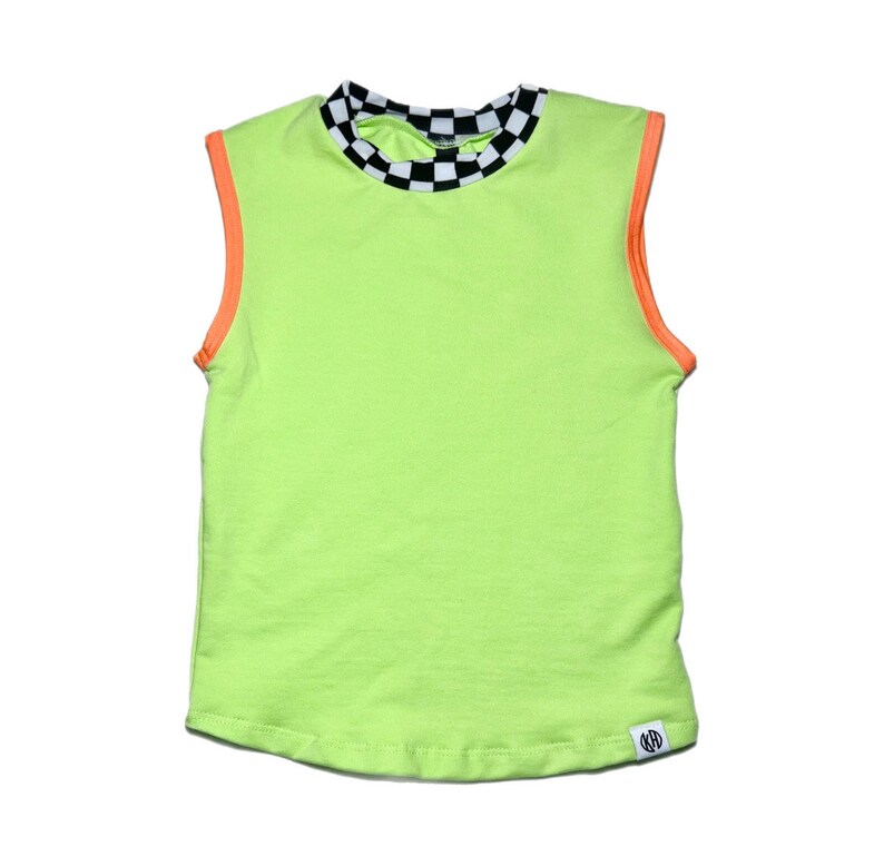 Kid top/ street style tank/ boy tank/ girl tank/ hipster/ neon yellow shirt/ toddler clothes/ kid clothes/ summer clothes/ image 1