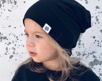 Black beanie/ Baby boy slouchy beanie/ baby boy  beanie/ hipster beanie/ baby hat/ toddler beanie/ toddler hat/ slouchy knit hat