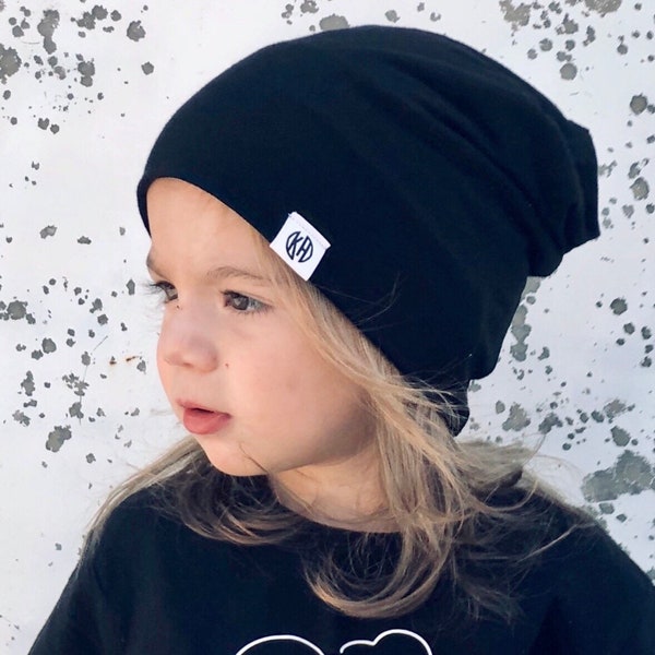 Black beanie/ Baby boy slouchy beanie/ baby boy  beanie/ hipster beanie/ baby hat/ toddler beanie/ toddler hat/ slouchy knit hat