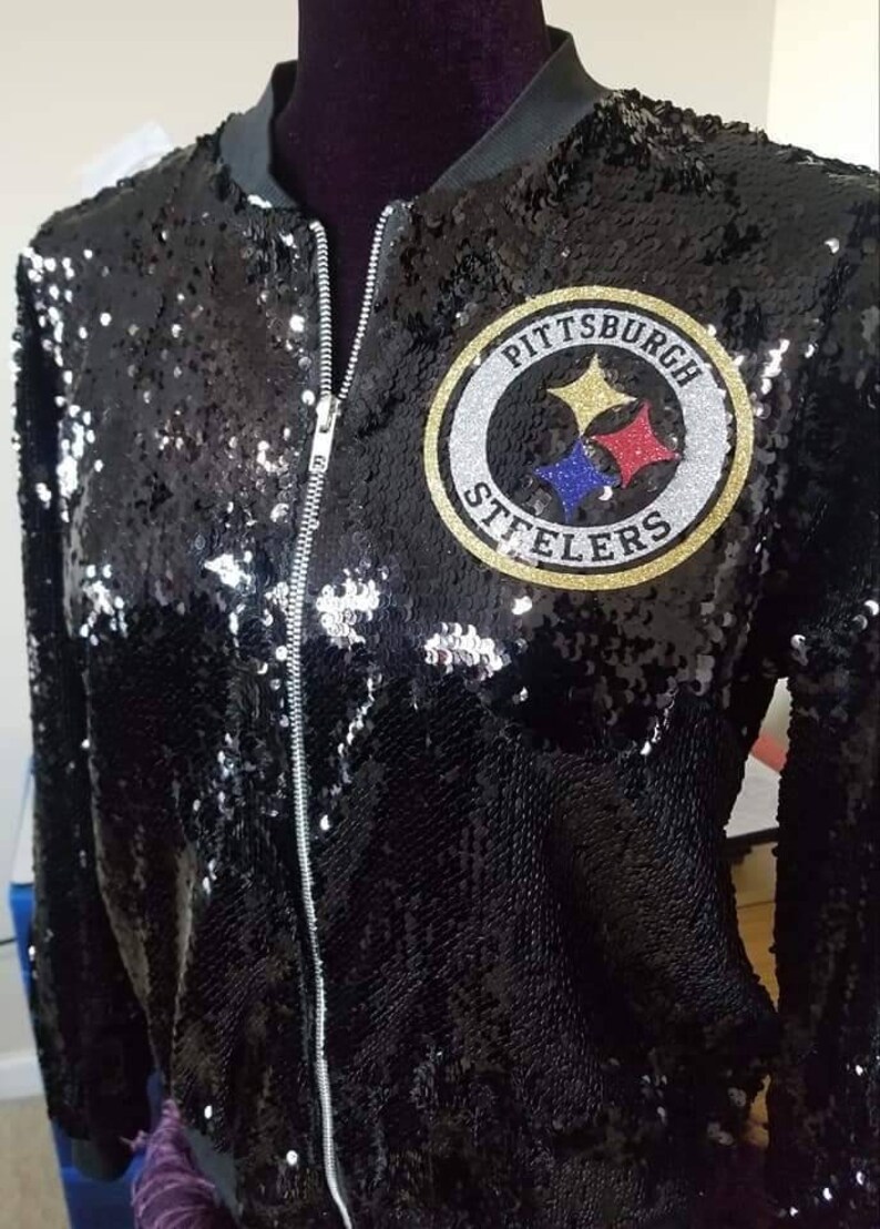 Saints Steelers Falcons or any team Sequin Jacket | Etsy