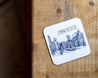 Manchester Skyline Drinks Coaster