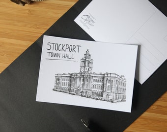 Stockport Town Hall Postcard