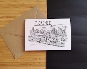 Florence Skyline Greetings Card (smaller version)