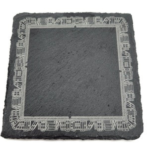 Bright Square Slate Coasters Set of 4, Personalized Book Coaster, Book Club Gift Idea for her, Birthday Gift for Book Lovers, Bookish Merch