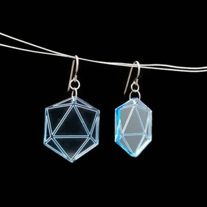 Blue Dice Earrings Dangle, dnd Earrings for her, Gamer Jewelry, Dungeon Master Gift, RPG Accessories, Mothers Day Gift, Gamer Mom, Mom Gift