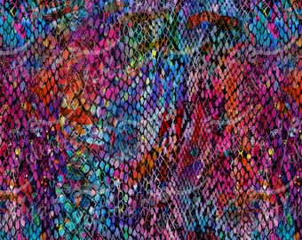 Impressão de cobra colorida download instantâneo 12x12 "300 dpi rgb photoshop jpeg padrão sem costura pacote de papel de scrapbook digital