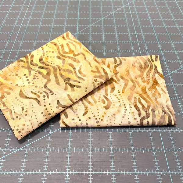 Fat Quarters, Batik Fabric Cotton Quilting Fabric, Robert Kaufman Artisan Batiks, Natures Textures 2 - Wheat colorway