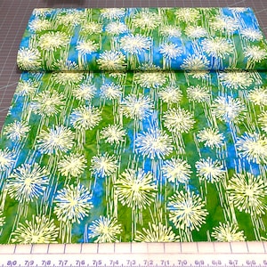Batik Fabric Cotton Quilting Fabric by Anthology Fabrics, Green and Blue fabric By The Yard, Style called Little Girl in AB, Aqua 2174Q