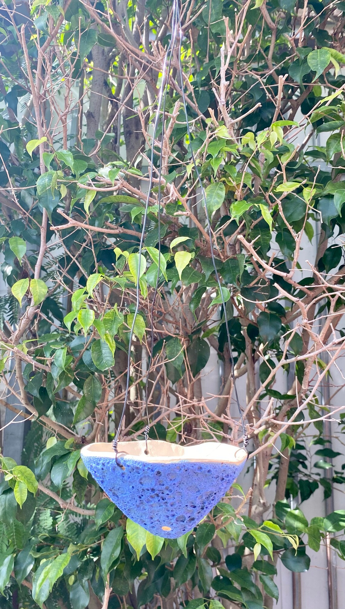 Kleiner hängender Sukkulenten Steingut Topf Blauer Krater | Etsy