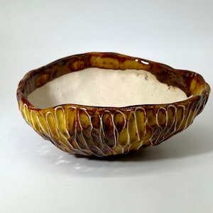 Stoneware Succulent Pot Gold Glaze