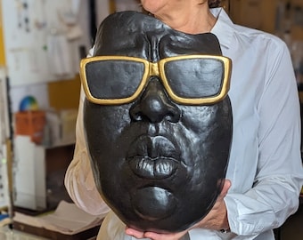 Biggie Smalls Skulptur, Notorious B.I.G. Gips Wandkunst