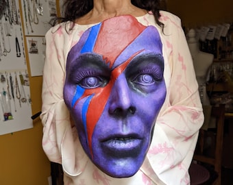 David Bowie Skulptur Gipsmaske, Ziggy Stardust Wandkunst