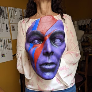 David Bowie Art Sculpture, Celebrity Wall Art, Ziggy Stardust, Art Object, Wall Hangings, Stone face sculpture, Plaster Face Sculpture,