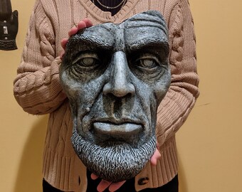 Abraham Lincoln Skulptur aus Gips, Wandskulptur, Kunstobjekt