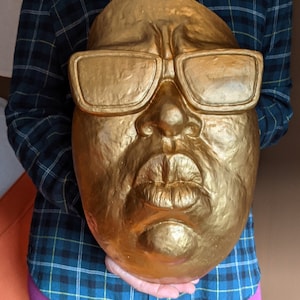 Biggie Smalls Mask Sculpture,  Notorious B.I.G ,Hip Hop Music Rapper, Celebrity Wall Art, Art Object, Wall Art, Stone face sculpture, Art
