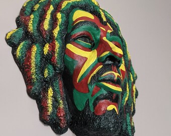 Bob Marley Skulptur, Reggae Ikone, Rastafari Wandkunst