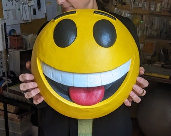 Handgemachte Happy Face Emoji Wandskulptur, Pop Art Decor