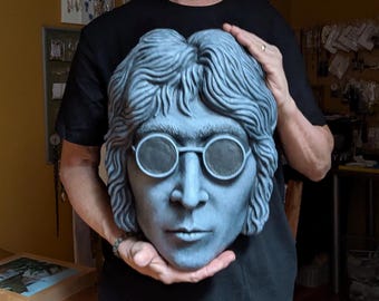 Handgemachte John Lennon Kunst Skulptur, ikonische Beatle Rockstar Skulptur