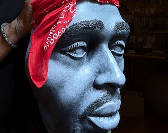 Handgemachte Tupac Shakur Skulptur, Kunststein Wandkunst