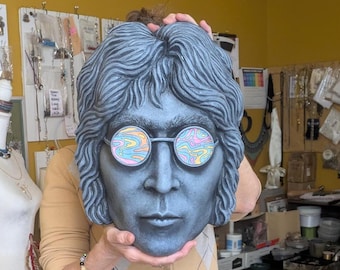 Handgemachte John Lennon Kunst Skulptur, ikonische Beatle Rockstar Skulptur