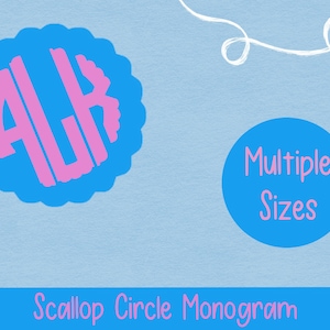 Scallop Circle Monogram Decal