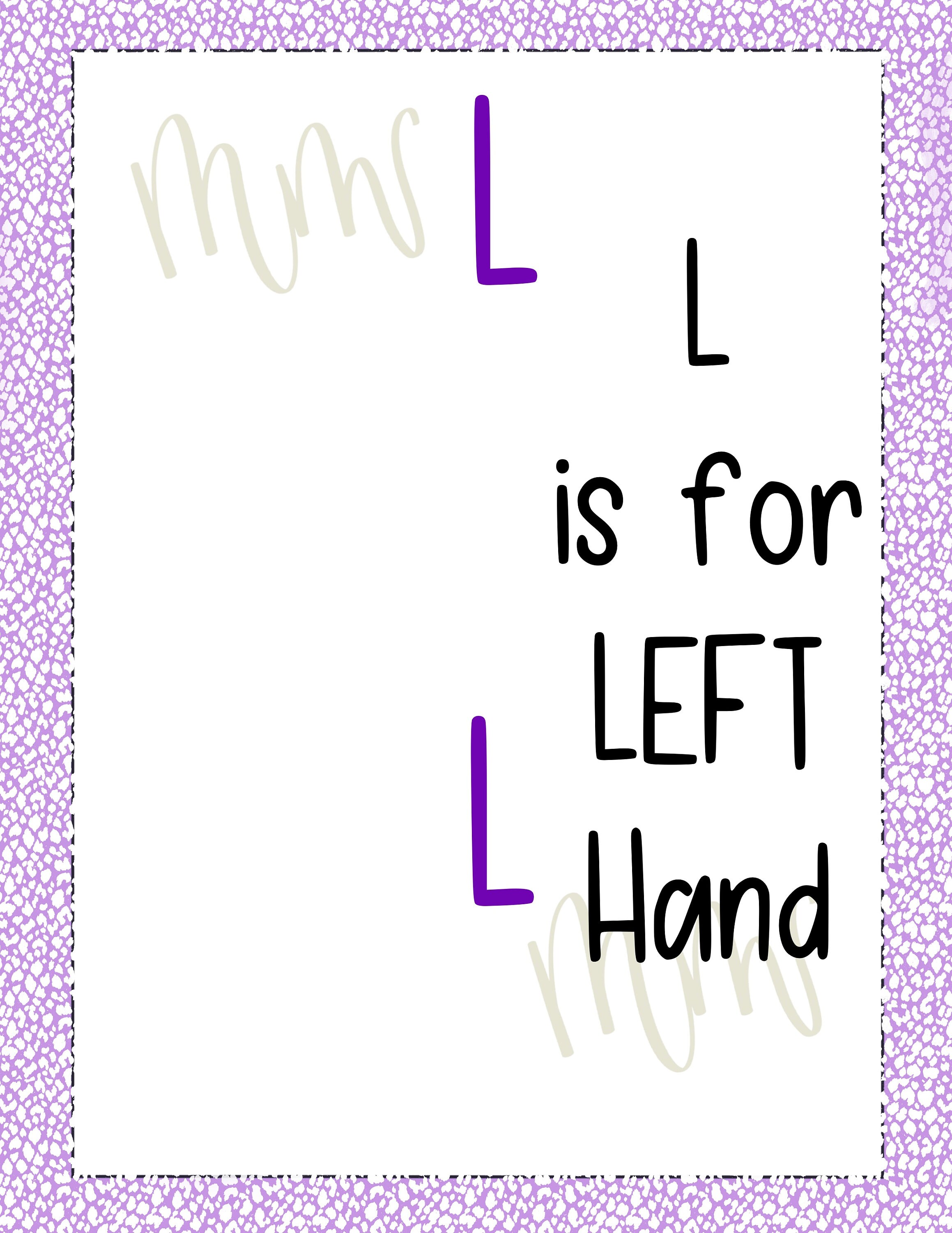 Left Hand and Right Handprint Template - Purple Border - Etsy Australia